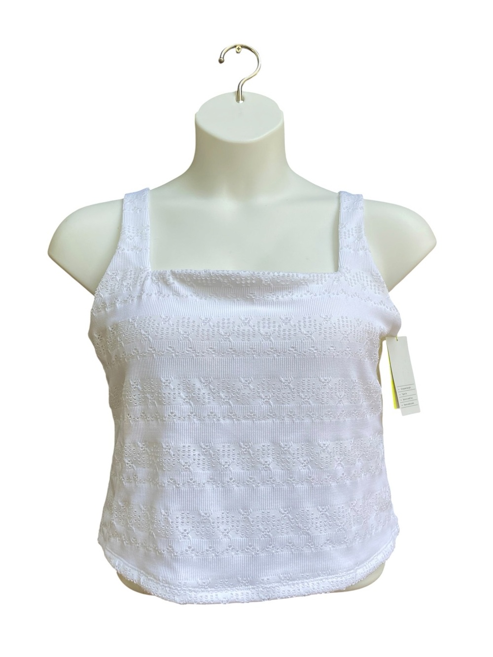 All In Motion Womens White Cropped Eyelet Active Tank Top Size XXL NWT Workout
